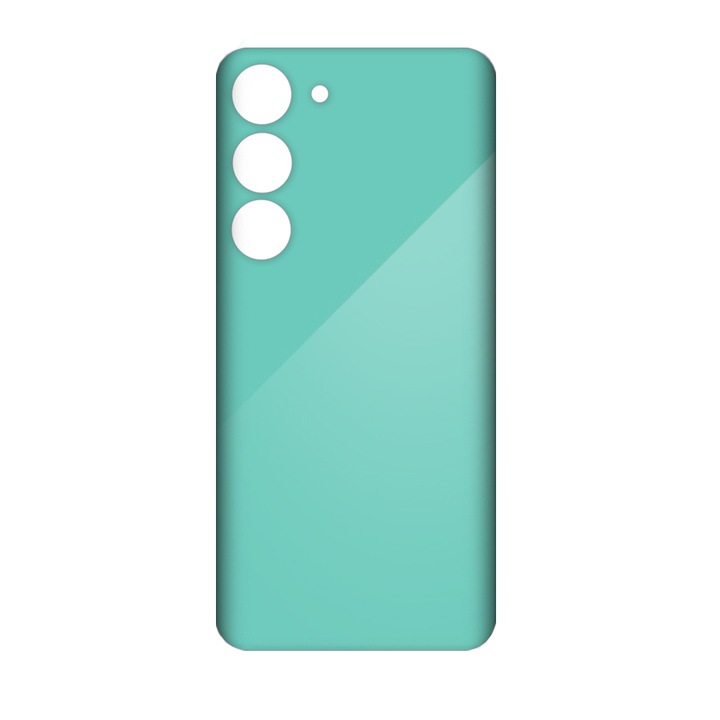 SILKASE bőrfólia Samsung Galaxy S23 Plus-hoz, fényes türkiz, telefon hátvédő