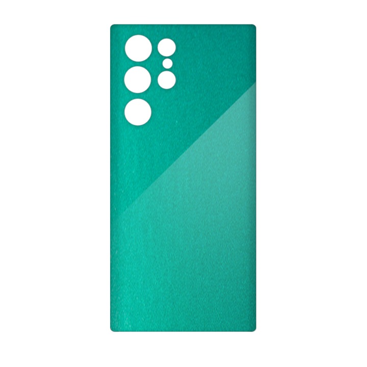 SILKASE bőrfólia Samsung Galaxy S23 Ultra-hoz, fémes türkiz, telefon hátvédő