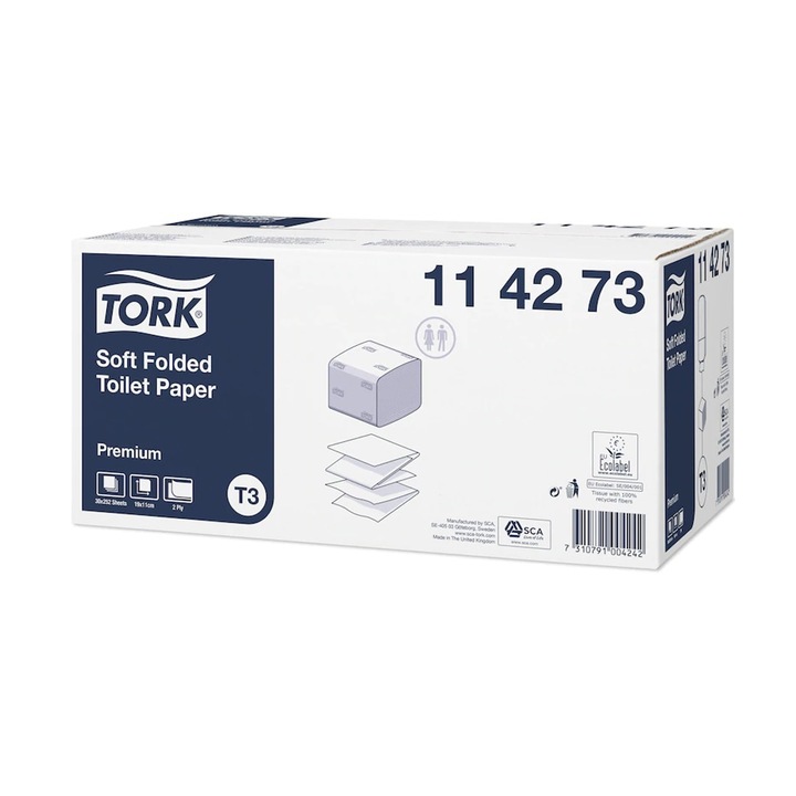 Hartie igienica Tork Bulk Soft 114273, gama Premium, 2 straturi, 30 pachete/bax
