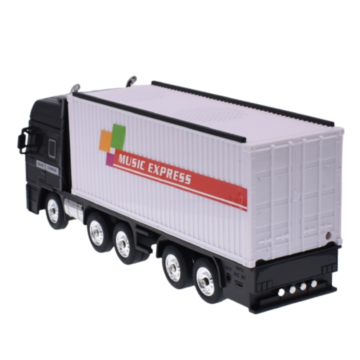 Boxa portabila cu bluetooth Music Express, cititor Mp3, Usb/TF, Aux, Radio Fm, 10W, Model Camion, alb, Wster