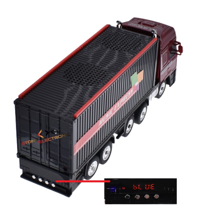 Boxa portabila cu bluetooth Music Express, cititor Mp3, Usb/TF, Aux, Radio Fm, 10W, Model Camion, negru, Wster