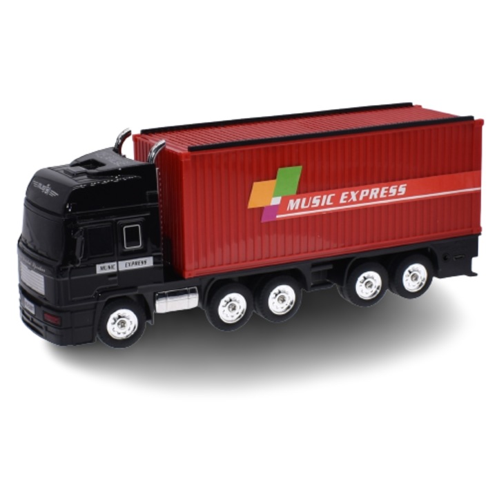 Boxa portabila cu bluetooth Music Express, cititor Mp3, Usb/TF, Aux, Radio Fm, 10W, Model Camion, Rosu, Wster