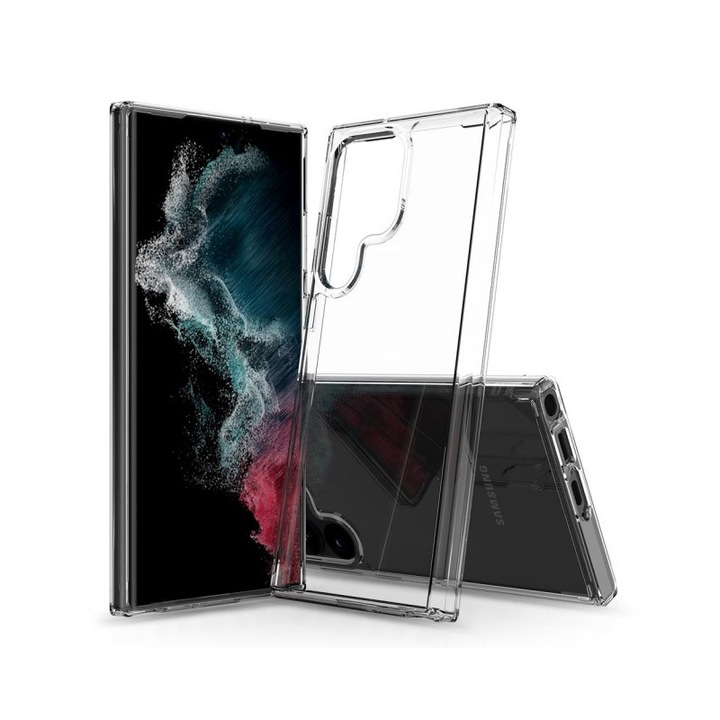 Husa Tech Protect Flexair Hybrid Compatibila Cu Samsung Galaxy S23 Ultra, Super Rezistenta, Transparent
