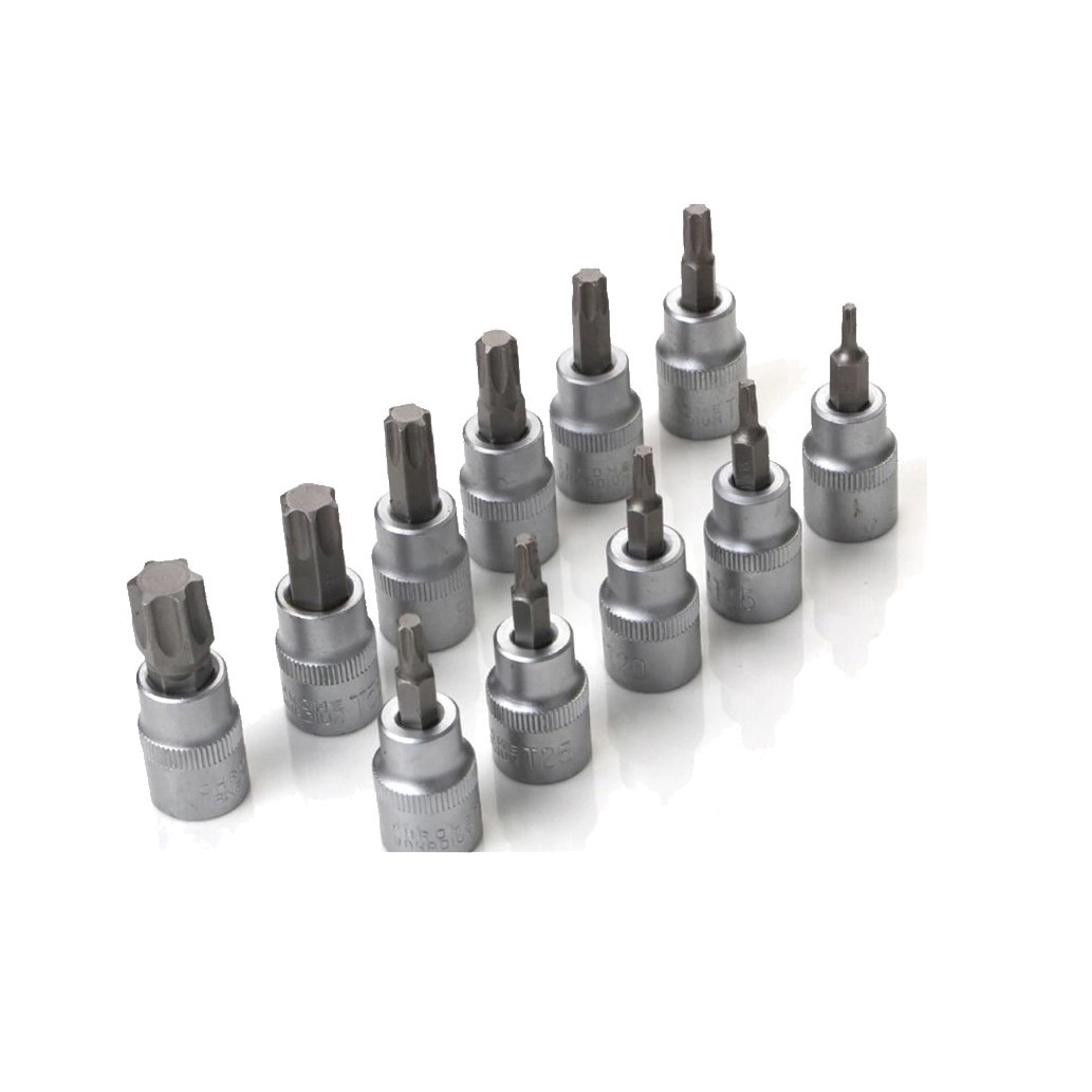 Тръбен комплект тип E и Torx, 1/2", 19 бр., Сребро - eMAG.bg