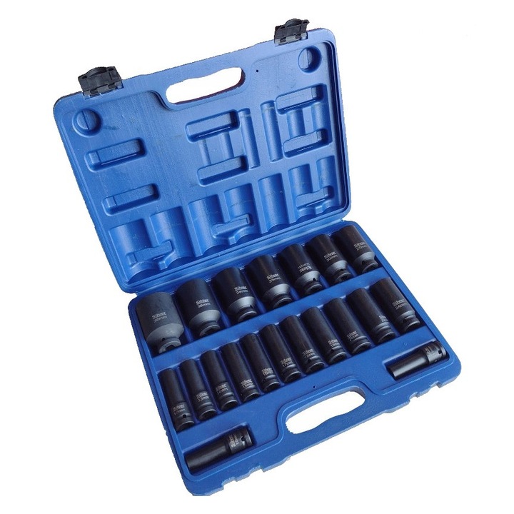 Trusa tubulare impact 1/2", 10 - 38 mm, lungi, 20 piese, Silver