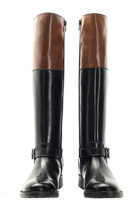 Ghete dama, Redfoot, Piele naturala, Negru/Maro, 36 EU