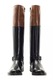 Ghete dama, Redfoot, Piele naturala, Negru/Maro, 36 EU