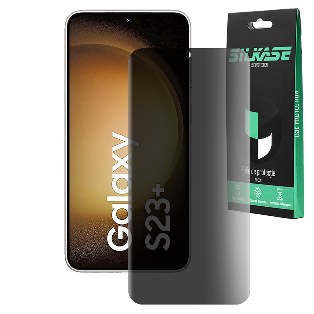 Folie privacy mata SILKASE pentru Samsung Galaxy S23 Plus, protectie ecran,  silicon
