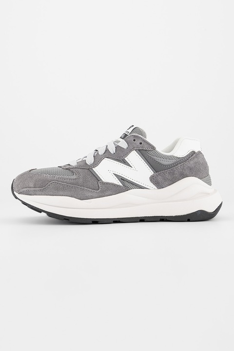 New Balance, 57/40 sneaker nyersbőr betétekkel, Fehér/Szürke