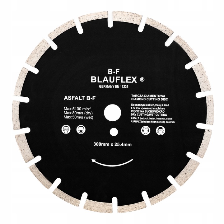 Disc diamantat Blauflex, Asfalt, 300 mm