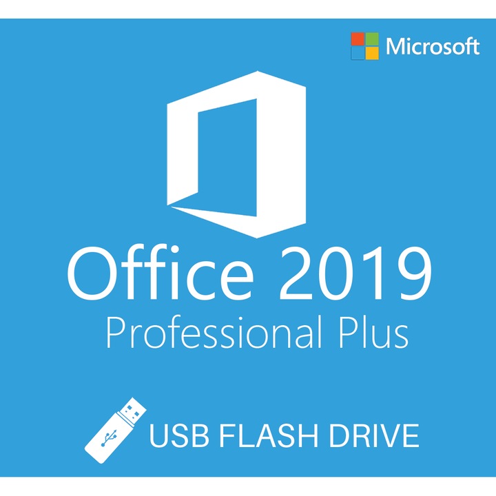 Приложение Microsoft, Office 2019 Professional Plus, 32/64 bit, USB 3.2 - 32GB, Многоезичен