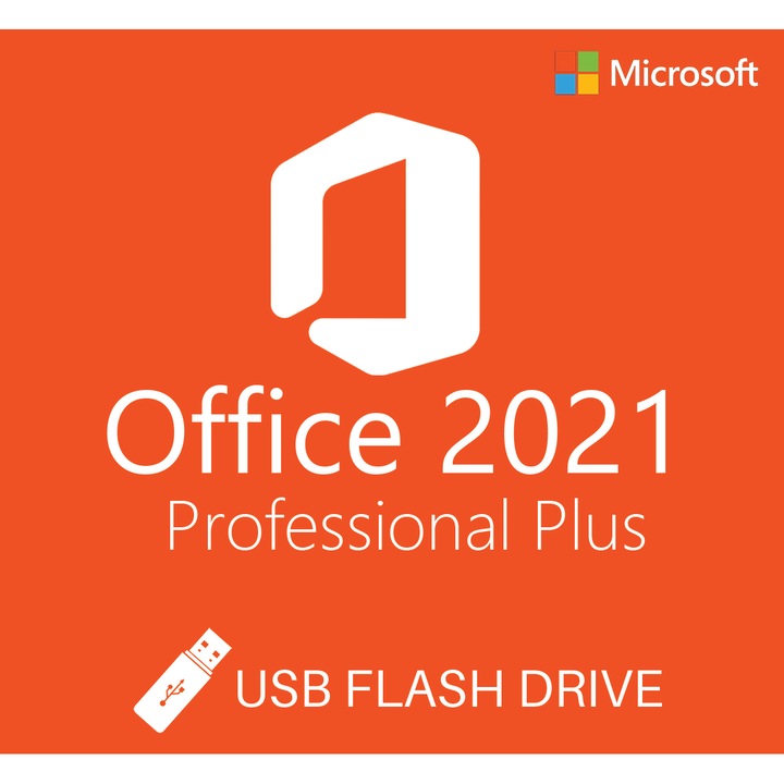 Пакет Microsoft Office 2021 Professional Plus, 32/64 bit, USB 3.2 - 32GB, многоезичен