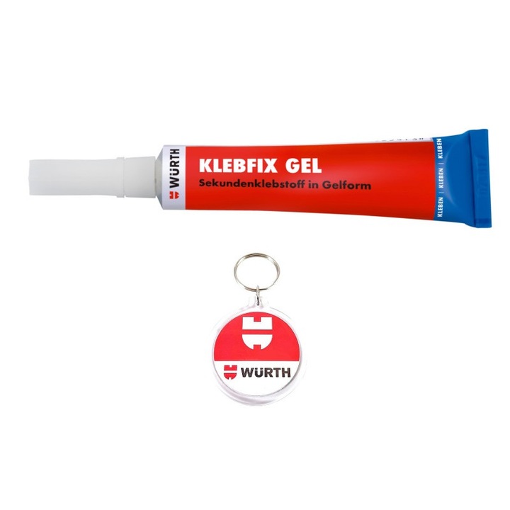 Set Adeziv rapid Klebfix Gel 20 g cu Breloc Wurth