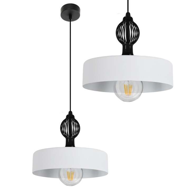Függőlámpa, Lampex, Kapri 1 Fém fehér és fekete