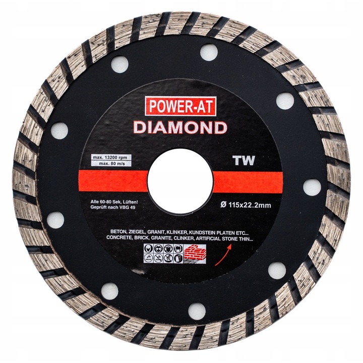 Disc diamantat Power-At, Granit/Beton, 115 mm