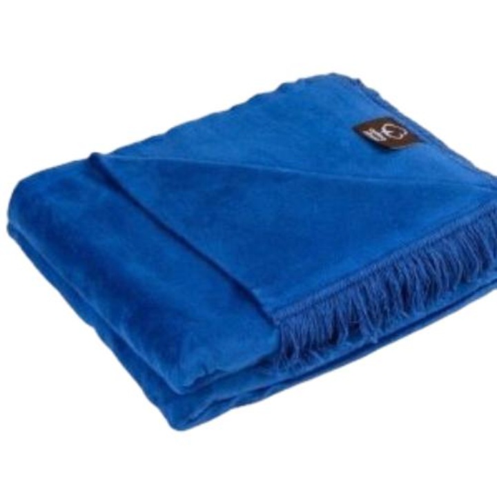 Patura, Unia, Bumbac/Acril, 150 x 200 cm, Albastru