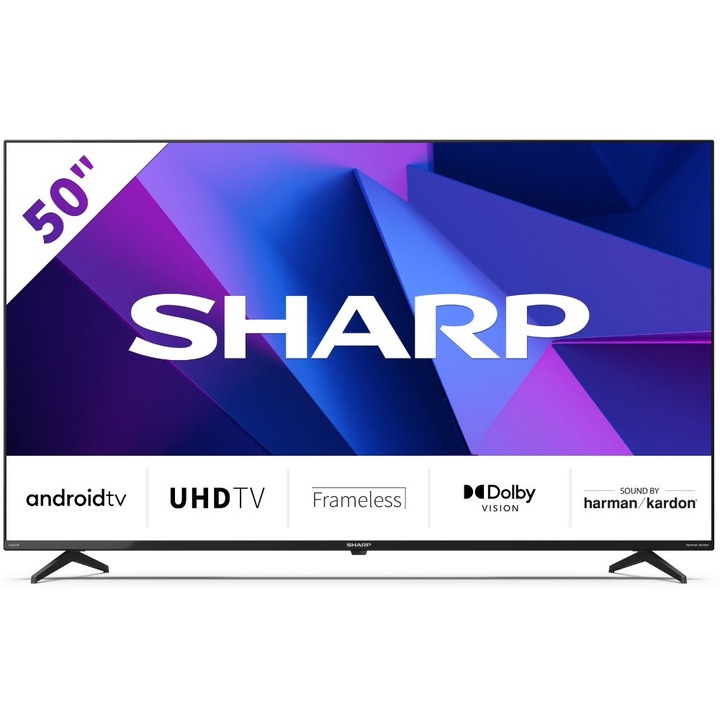 Televizor, Sharp, LC-50FN2EB, Android 4K Ultra HD de 50 inchi, Negru