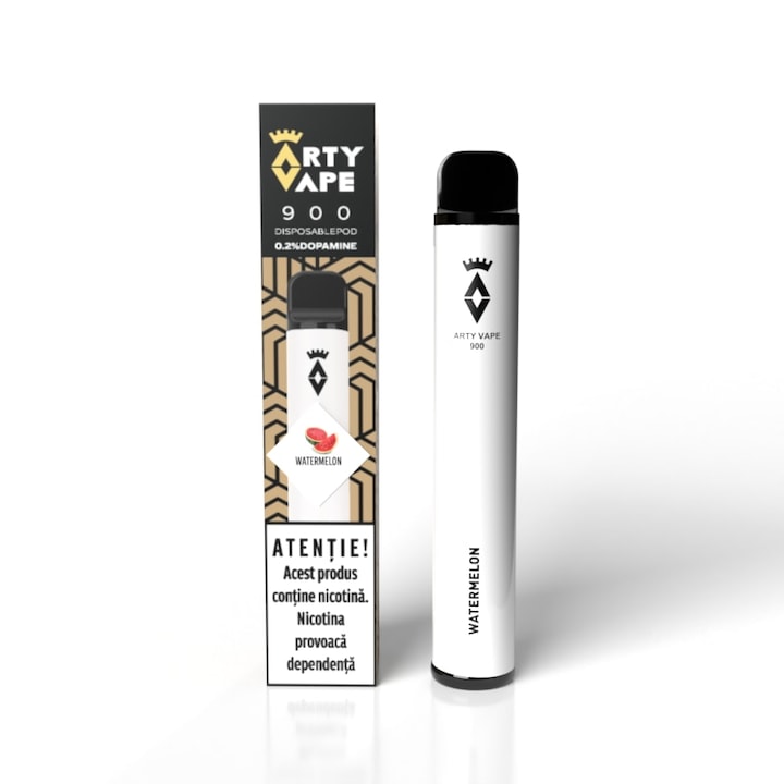 Tigara electronica ArtyVape 900 puff cu nicotina 2%, Watermelon, Vape bar de unica folosinta - Aroma de Pepene Rosu
