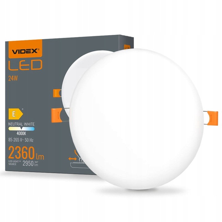 Plafon LED, Videx, 24W, Alb