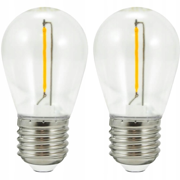 Комплект от 2 крушки за гирлянд Polux, S14, 36 V, Бели