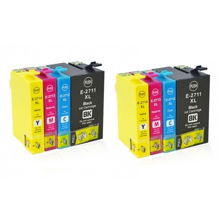 Cocadeex Kit Inchiostro Sublimazione 27XL – 4 Cartucce Ricaricabili + 4 Flaconi Da 100 Ml Per Stampanti WF-7110, 7610, 7620, 7720, 7710, 7210, Per Tazze E Tessuti