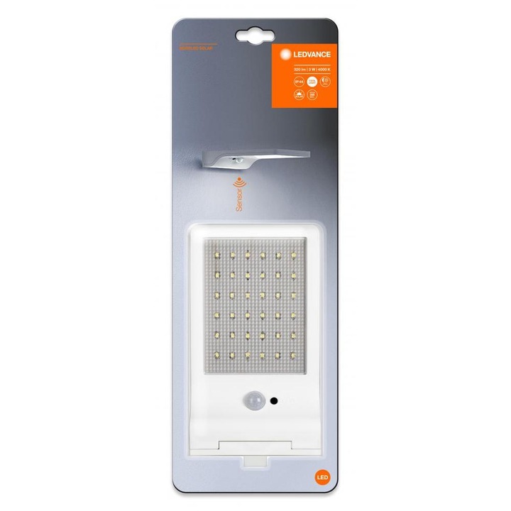 Lampa solara LED Ledvance, Senzor de miscare si lumina, 3W, 4000 K, Alb