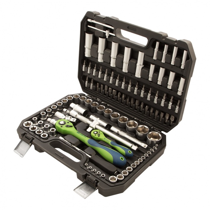 Set unelte,1/2",1/4", CrV, 108 piese, MTX