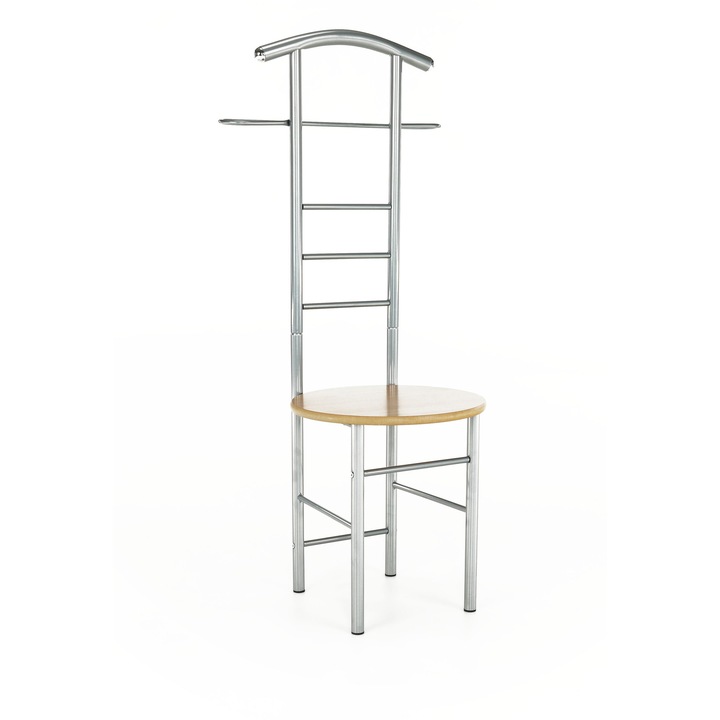 Cuier mdf fag metal argintiu Frank 50x46x119 cm