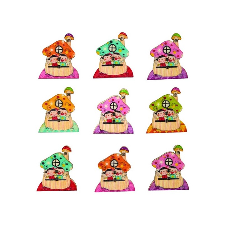 Set 10-12 casute de povesti din lemn COLORARTE
