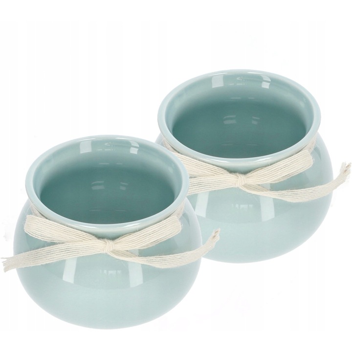 Set 2 ghivece decorative, Kotarbau, 12 cm, Ceramica, Verde