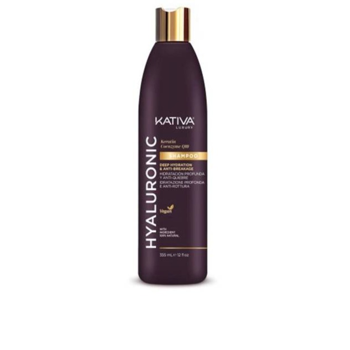 Sampon hidratant cu Acid Hialuronic, Keratina si coenzima Q, Kativa, Luxury, 355 ml