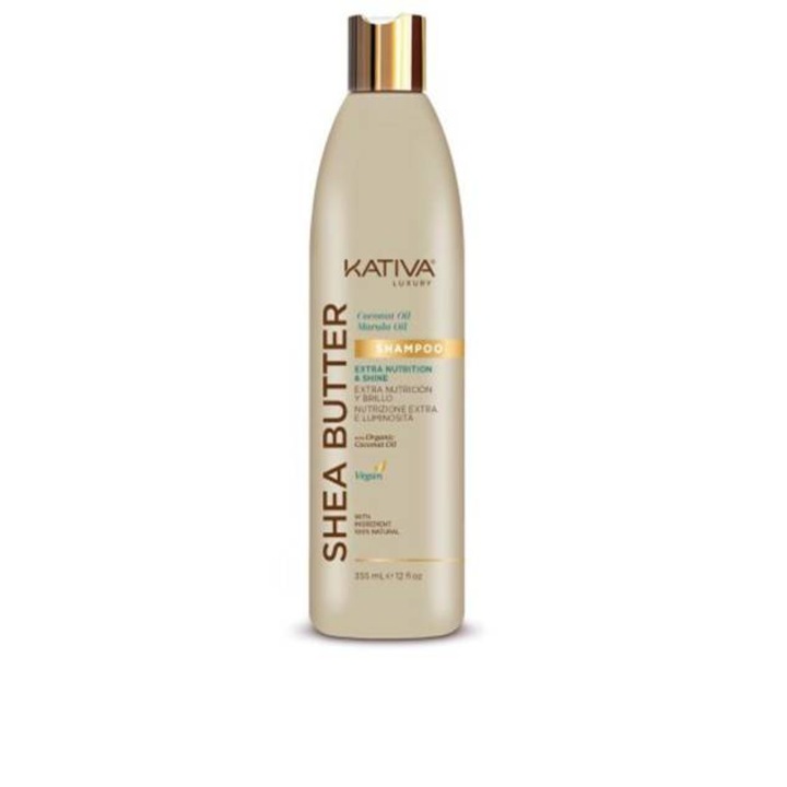 Sampon shea vajjal, kókuszolajjal és marulával minden hajtípusra, Kativa, Luxus, 355 ml
