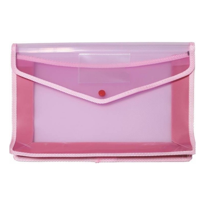 Mapa A4 OFFICE COVER, plastic, burduf panza 7cm, capsa, rosu, 500 microni