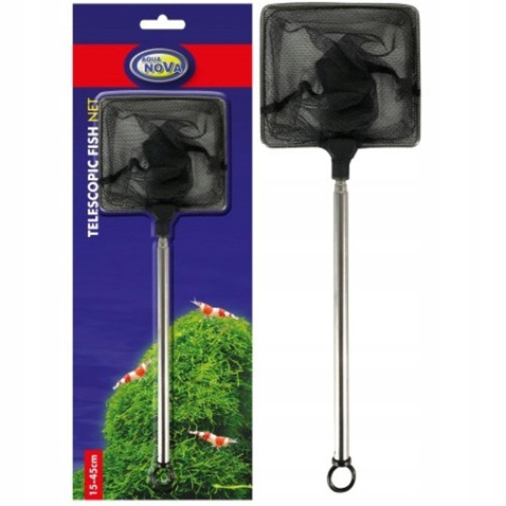 Мрежа за аквариум Aqua Nova, Телескопична, 15-45 см, Черна