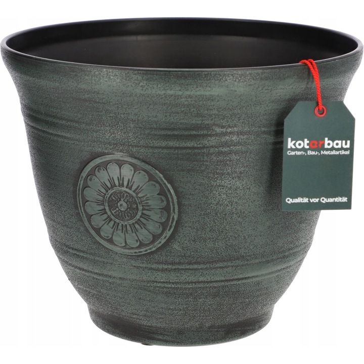 Ghiveci decorativ, Kotarbau, 25 cm, Plastic, Gri