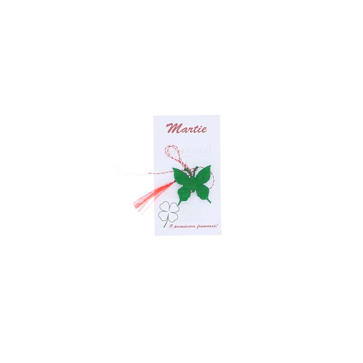 Martisor Brosa, Buticcochet, fluturas, din fetru, 3 cm, Verde - MR530
