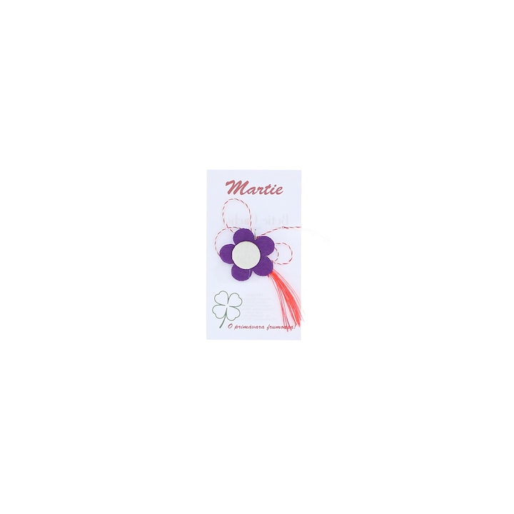 Martisor Brosa, Buticcochet, floare, din fetru, 3 cm, Mov - MR533