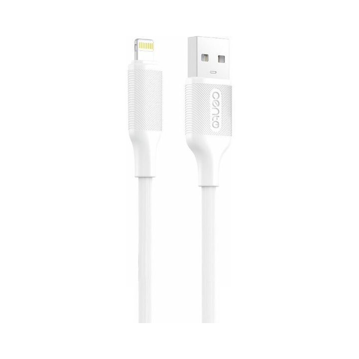 Cablu de Date si Incarcare Rapida CENTO C100 Alb Iphone-USB 1m, 3A