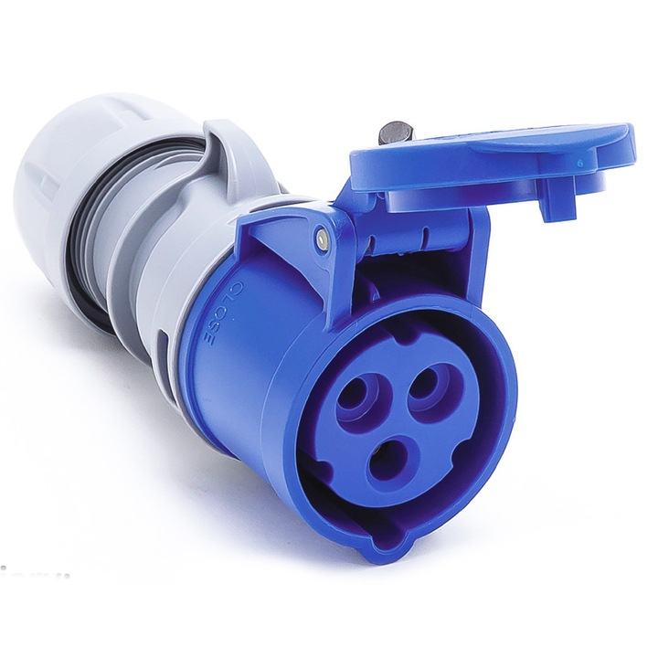 Priza portabila industriala 16A 3P 230V albastru 213-6TT PCE
