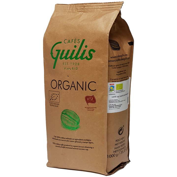 Boabe de cafea, Cafés Guilis, Arabica Organic, 1kg