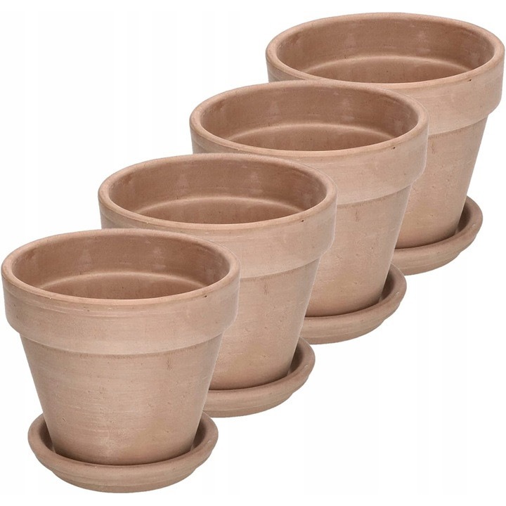 Комплект от 4 саксии за растения, Kotarbau, 11,5 см, керамични, бежови