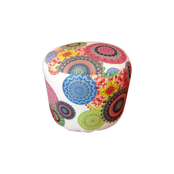 Taburet Dekoratex, poliester imprimat, 35 x 45 cm, multicolor Mandala