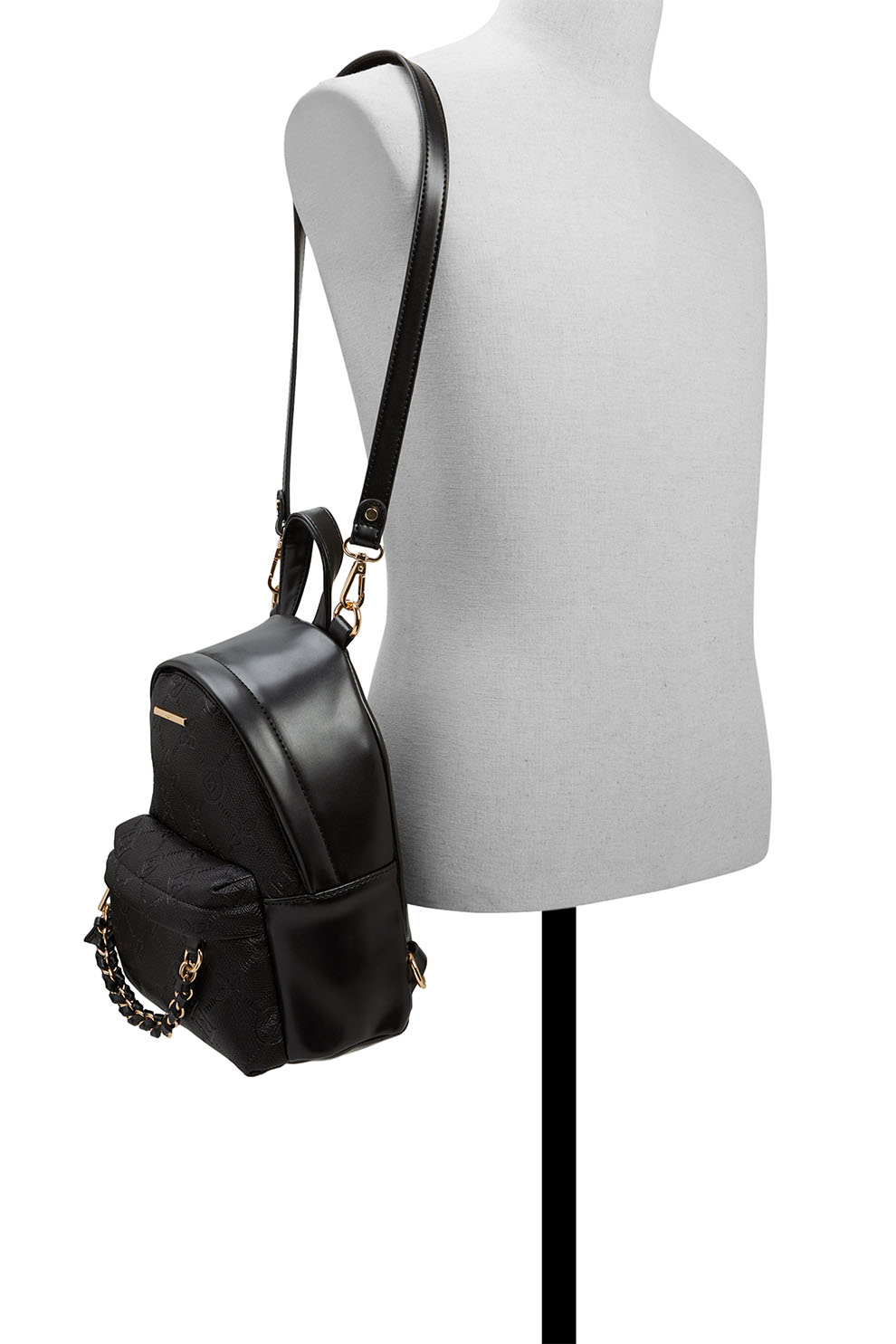 Aldo, Iconipack műbőr hátizsák díszlánccal, Fekete eMAG.hu