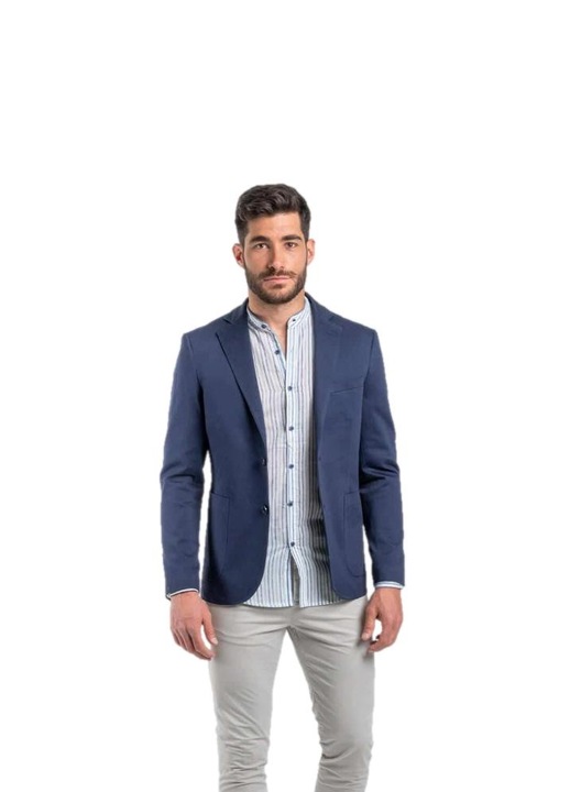 Sacou barbati Prince Oliver, Bumbac, Albastru