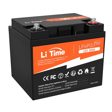 Baterie cu litiu LiFePO4, LiTime, Multifunctionala, 12V, 50Ah, Negru