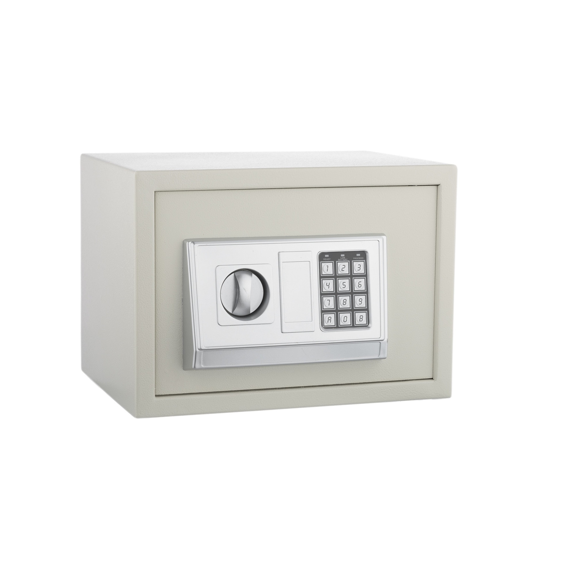 Метален сейф Bigshot SMKS20EG, Електронен код и ключ, 31x20x20 см, Крем ...