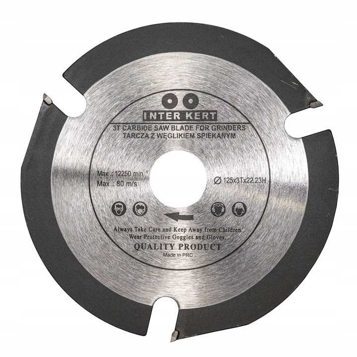 Disc de taiere lemn Inter-Kert, 3 dinti, 125x22.2 mm