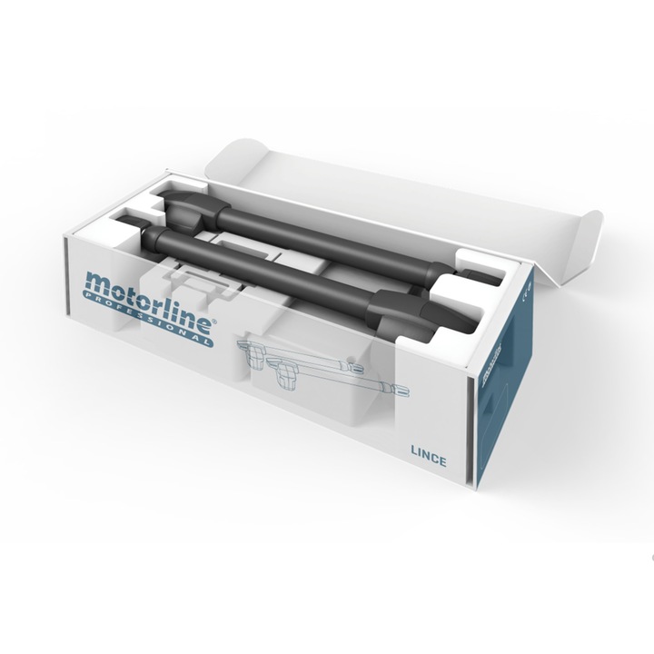 Set motor pentru deschiderea portii batante, Motorline Professional, 400mm, Negru