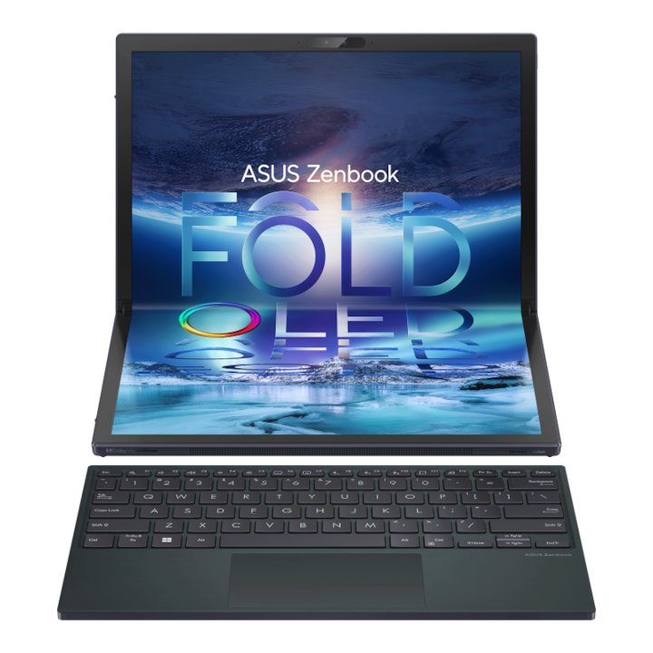 Asus ZenBook 17 Fold UX9702AA-MD008X 17,3" OLED Touch laptop, Intel® Core™ i7-1250U, 16GB, 1TB SSD, Intel® Iris XE Graphics , Windows® 11 Professional, Angol billentyűzet, Black - Sleeve + Type C to Type A Cable