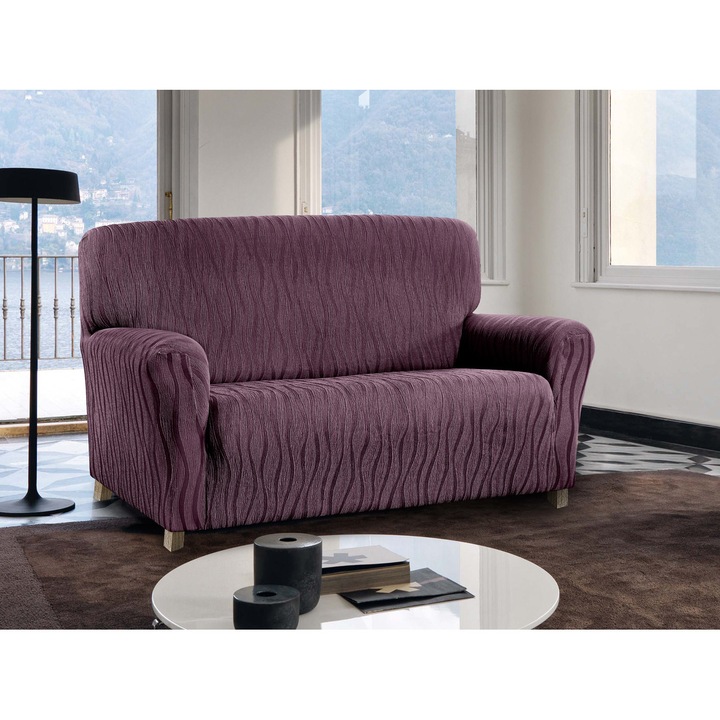 Husa canapea, Co.Ingros.Tex, Poliester/Bumbac, Model embosat, Liliac